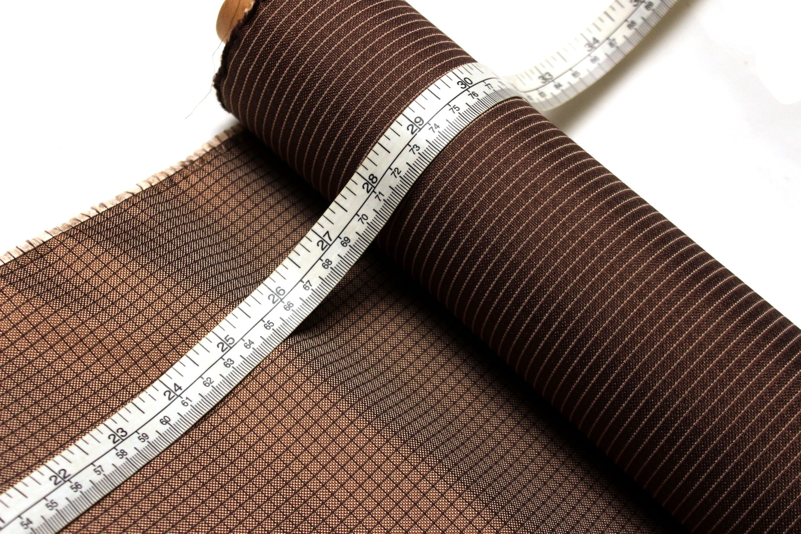 Brown Plaid Silk Fabric