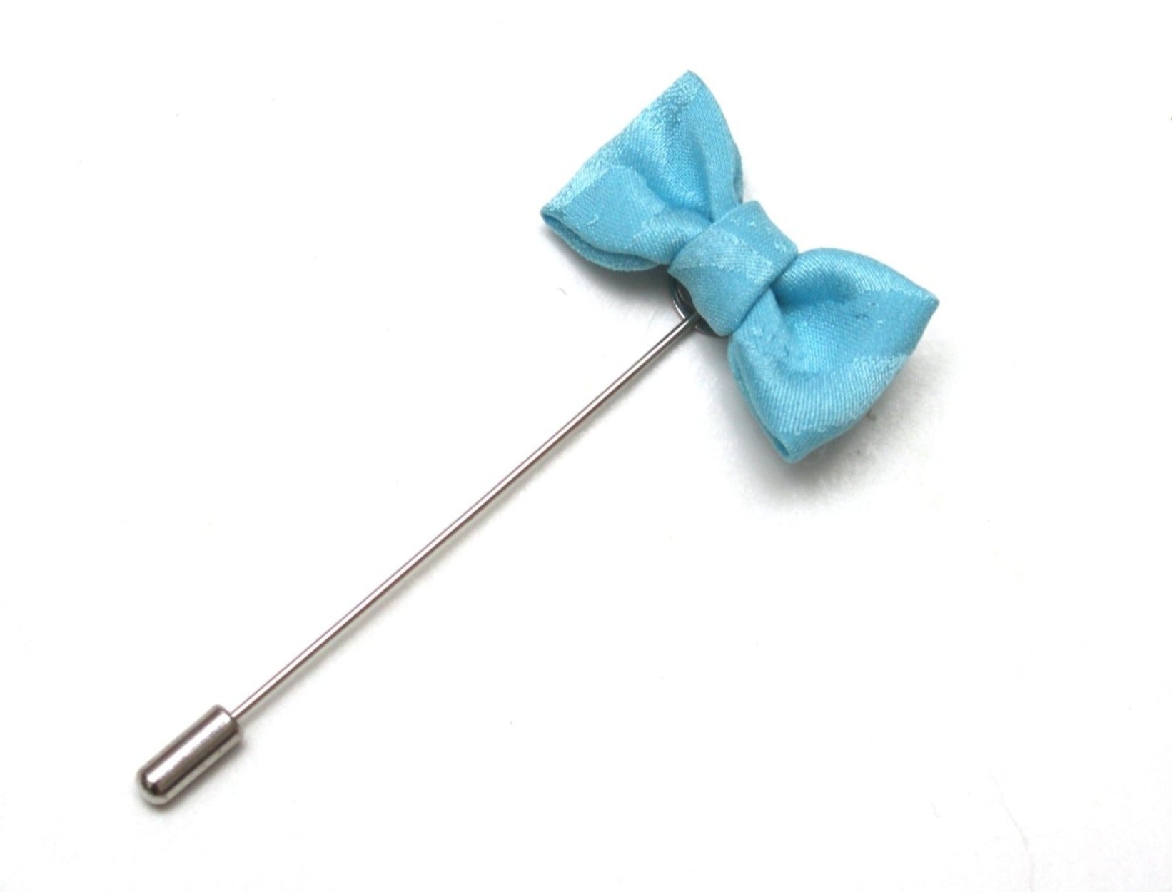 Blue Silk Bow tie Lapel pin