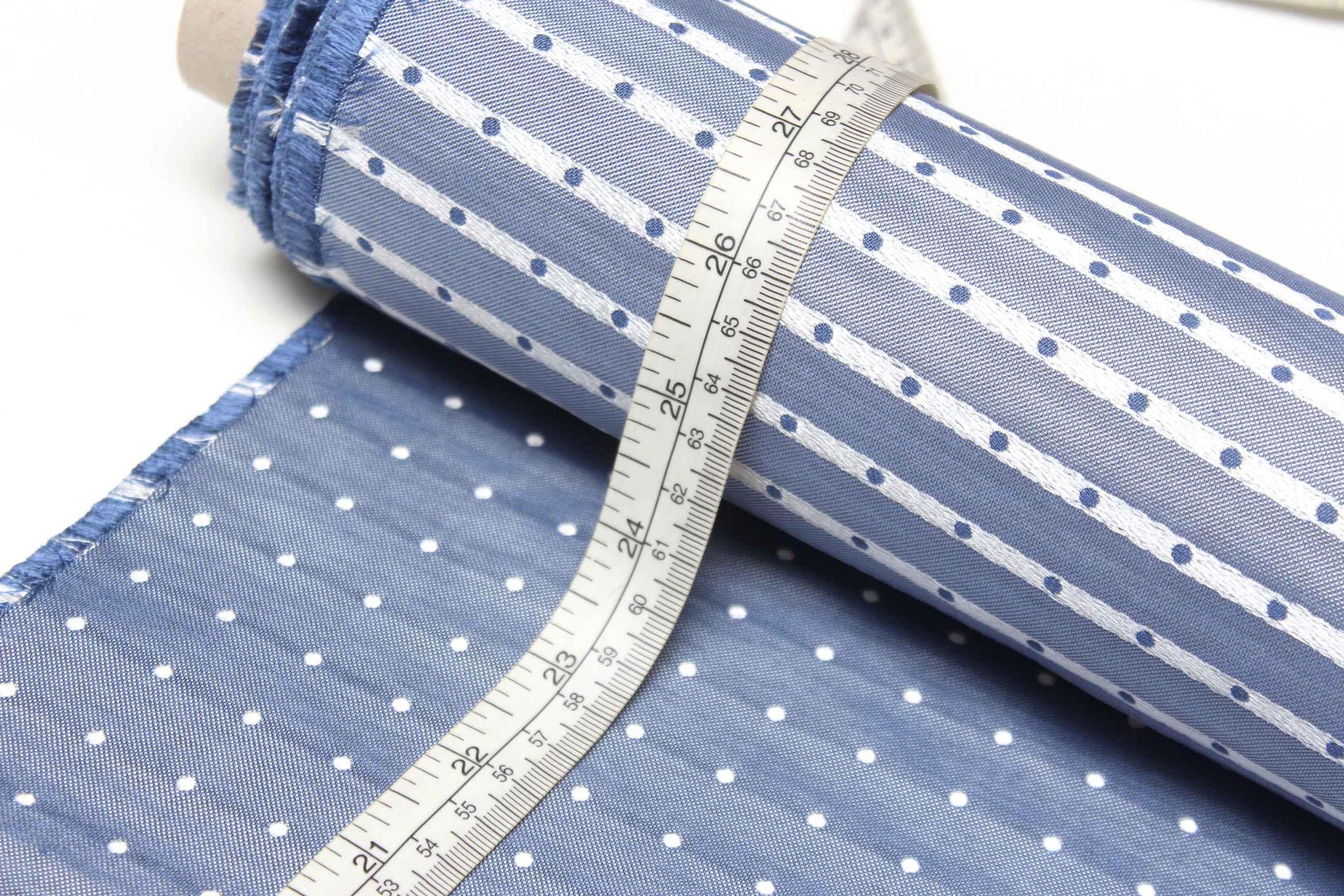 Polka Dot Dusty Blue Silk Fabric
