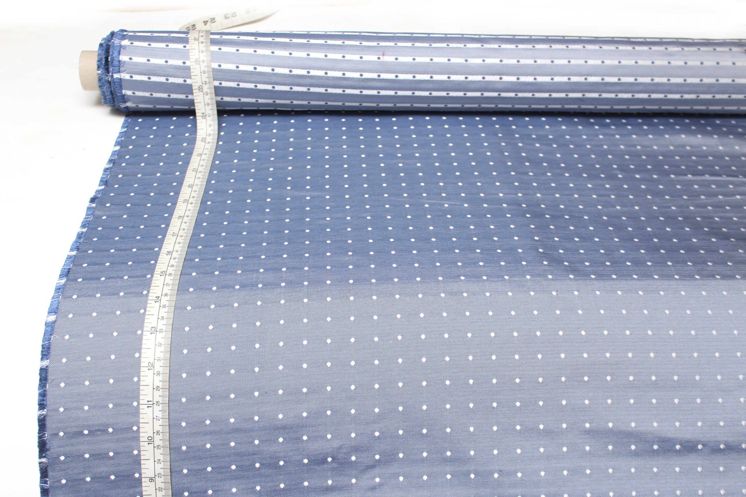 Polka Dot Dusty Blue Silk Fabric