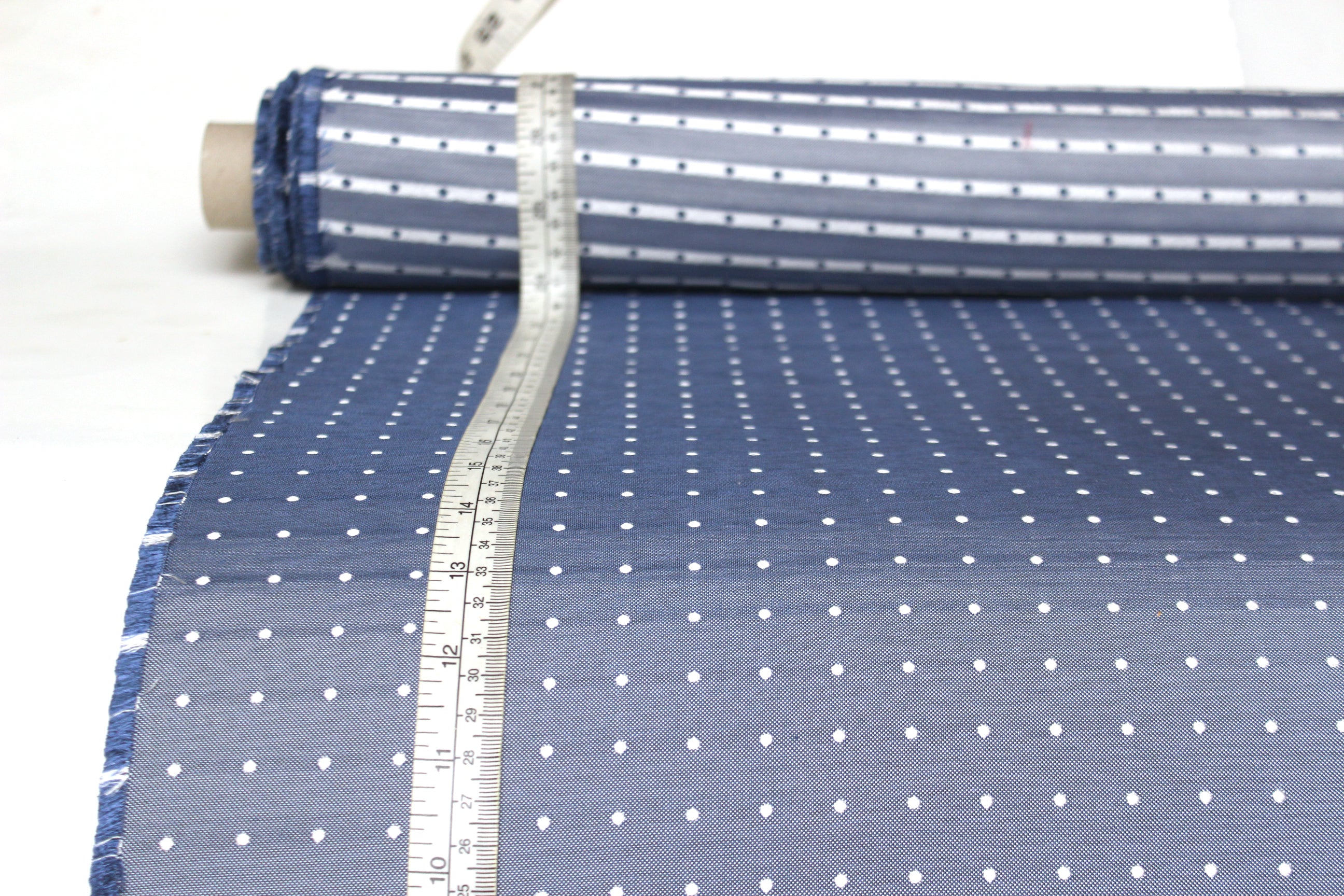 Polka Dot Dusty Blue Silk Fabric