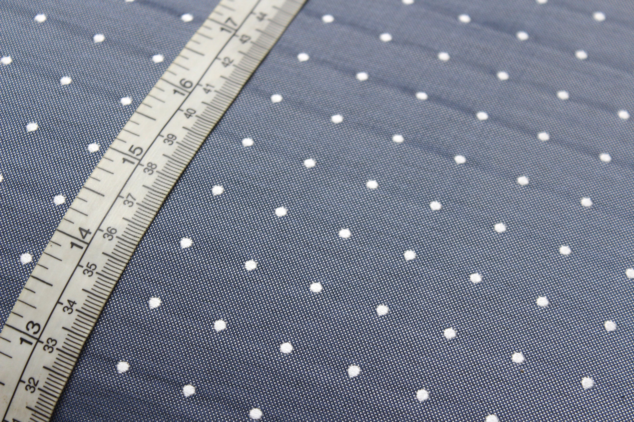 Polka Dot Dusty Blue Silk Fabric