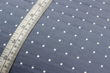 Load image into Gallery viewer, Polka Dot Dusty Blue Silk Fabric
