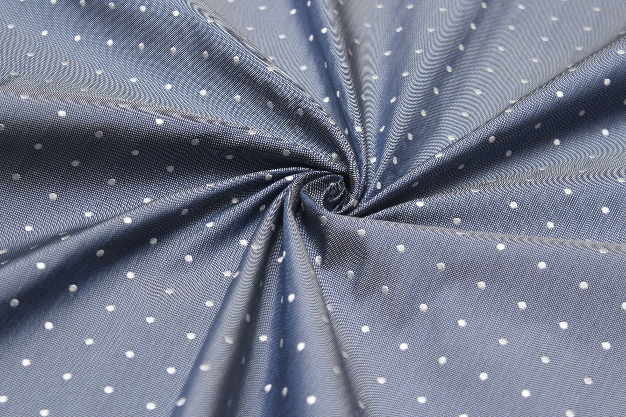Polka Dot Dusty Blue Silk Fabric
