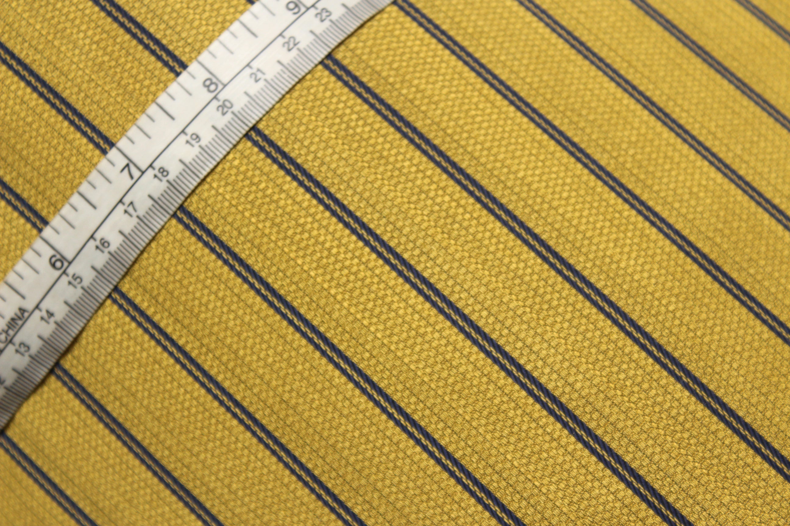Gold Mustard with black stripe Silk Fabric