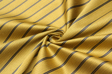 Load image into Gallery viewer, Gold Mustard with black stripe Silk Fabric
