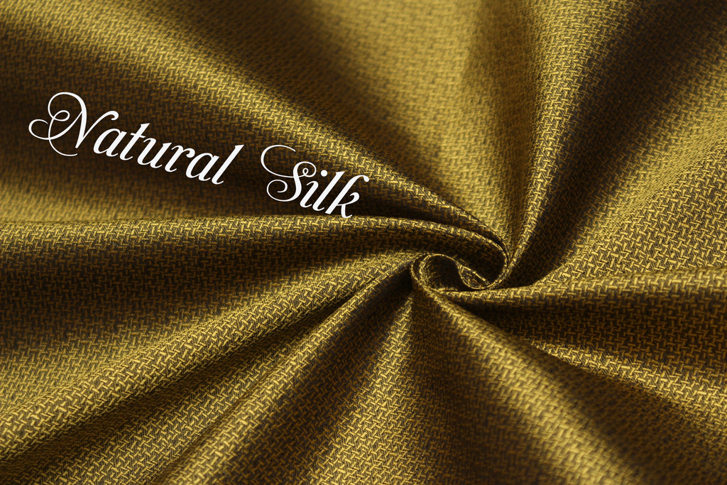 Gold small ornament Silk Fabric 42" width