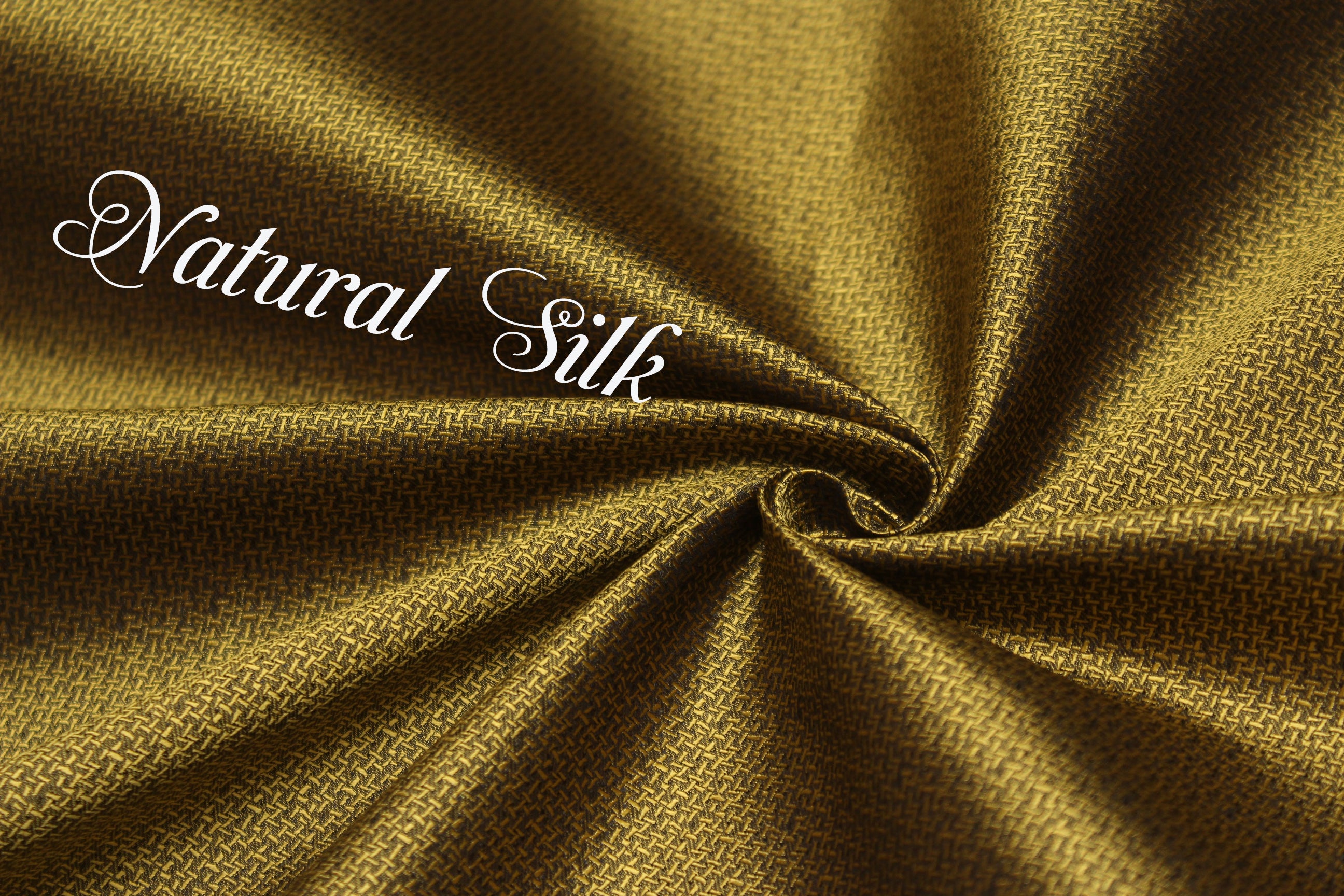 Gold small ornament Silk Fabric 42" width