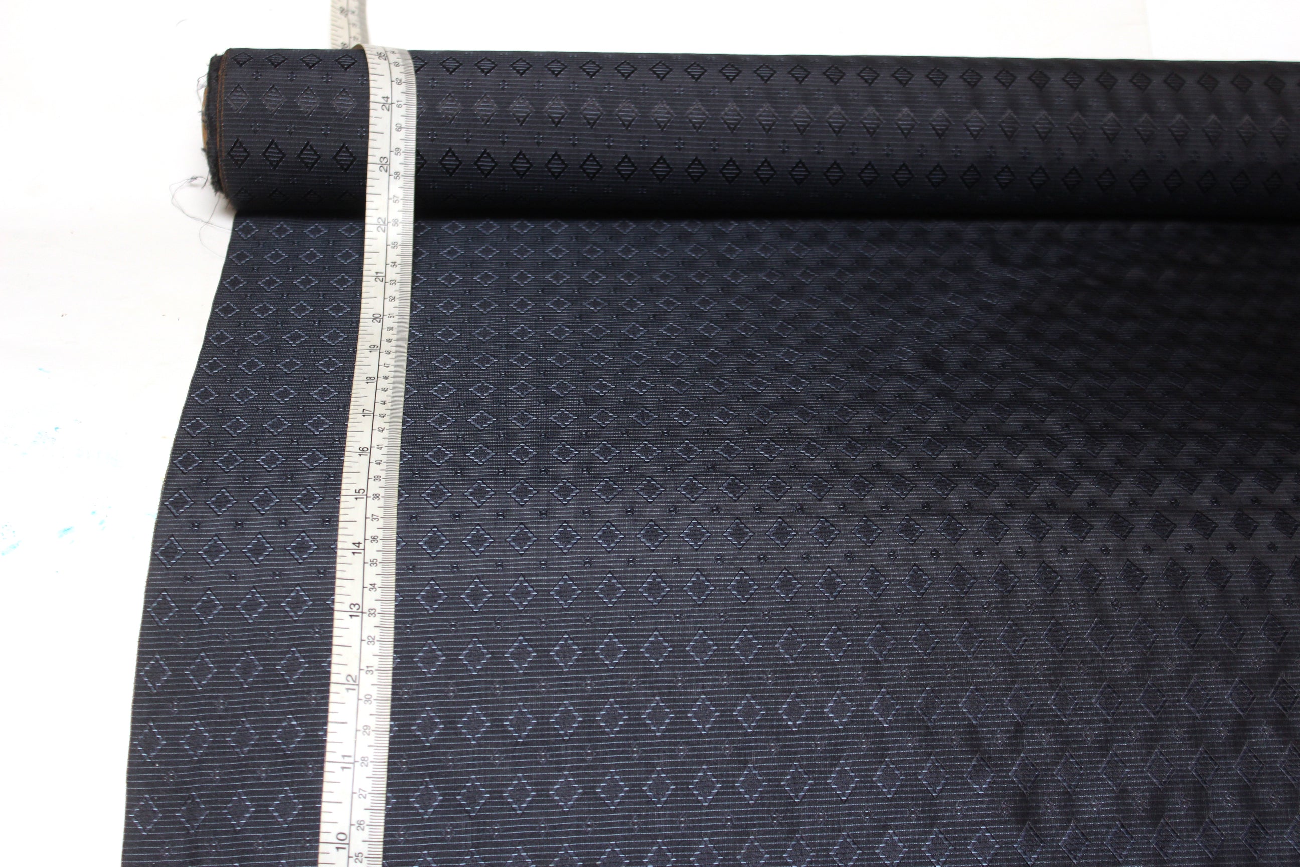 Dark Grey ornament Silk Fabric 42" width
