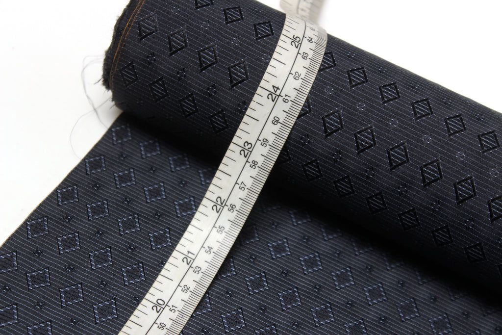 Dark Grey ornament Silk Fabric 42" width