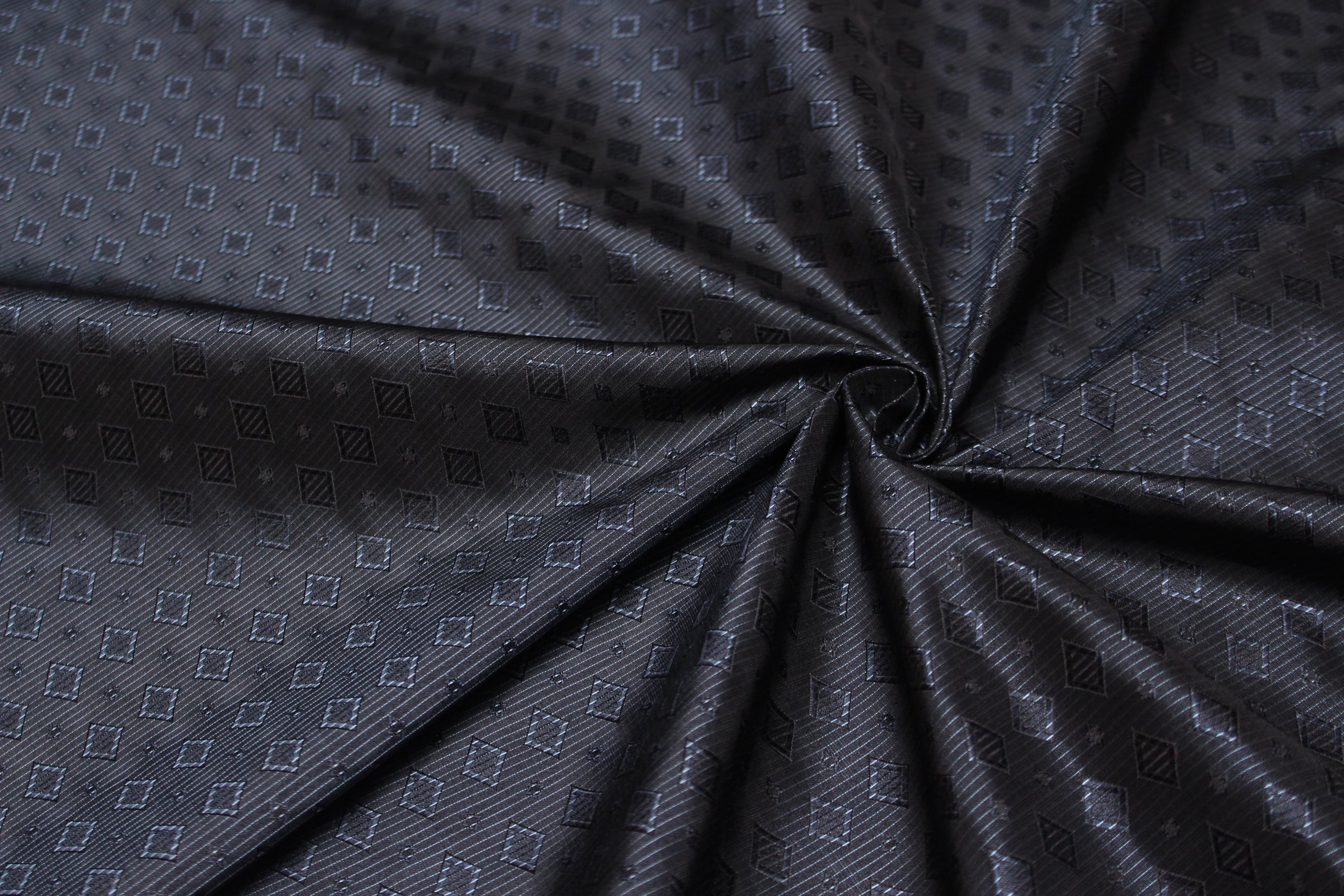 Dark Grey ornament Silk Fabric 42" width