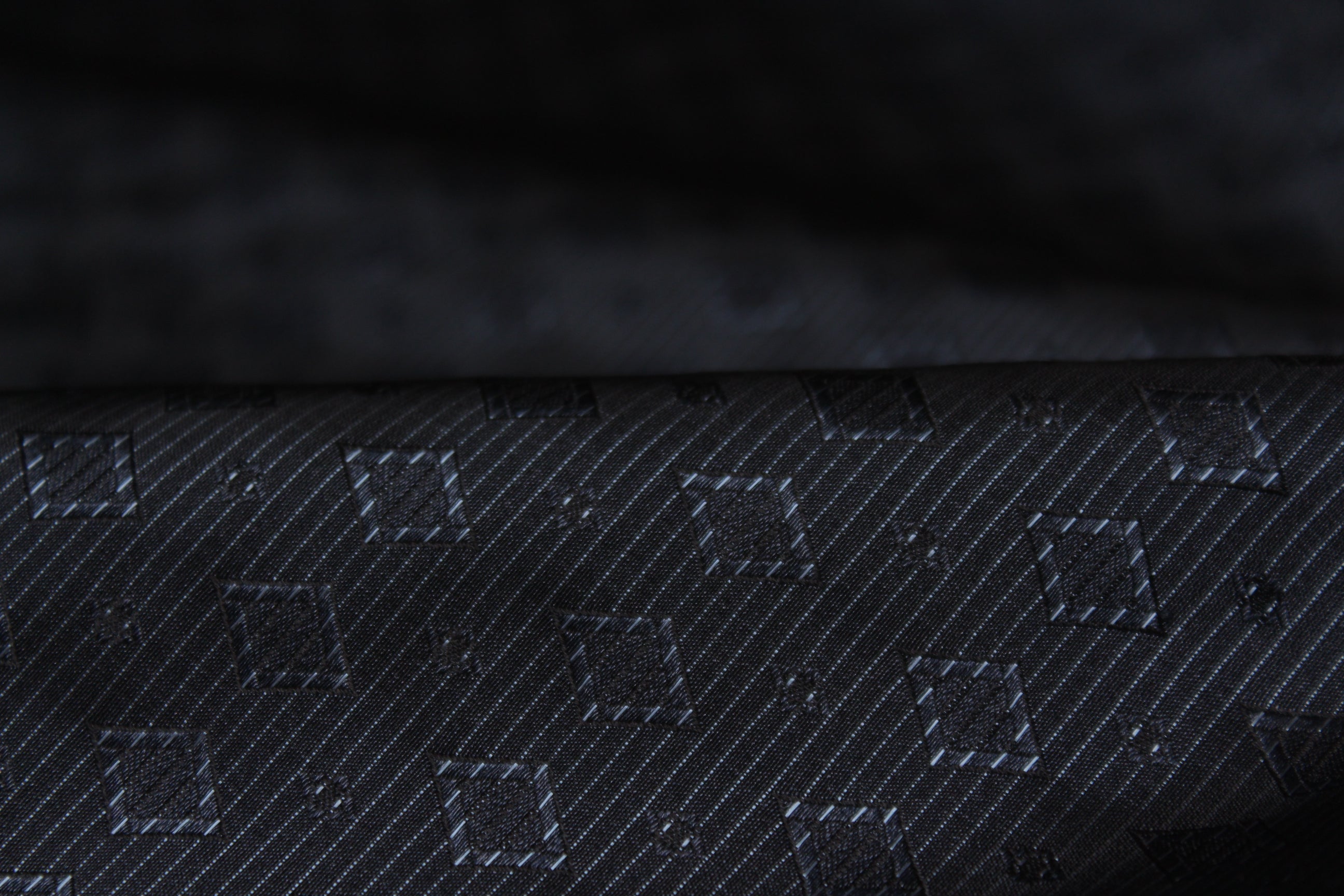Dark Grey ornament Silk Fabric 42" width
