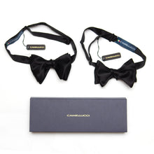 Load image into Gallery viewer, Small Butterfly Black Silk Bow Tie
