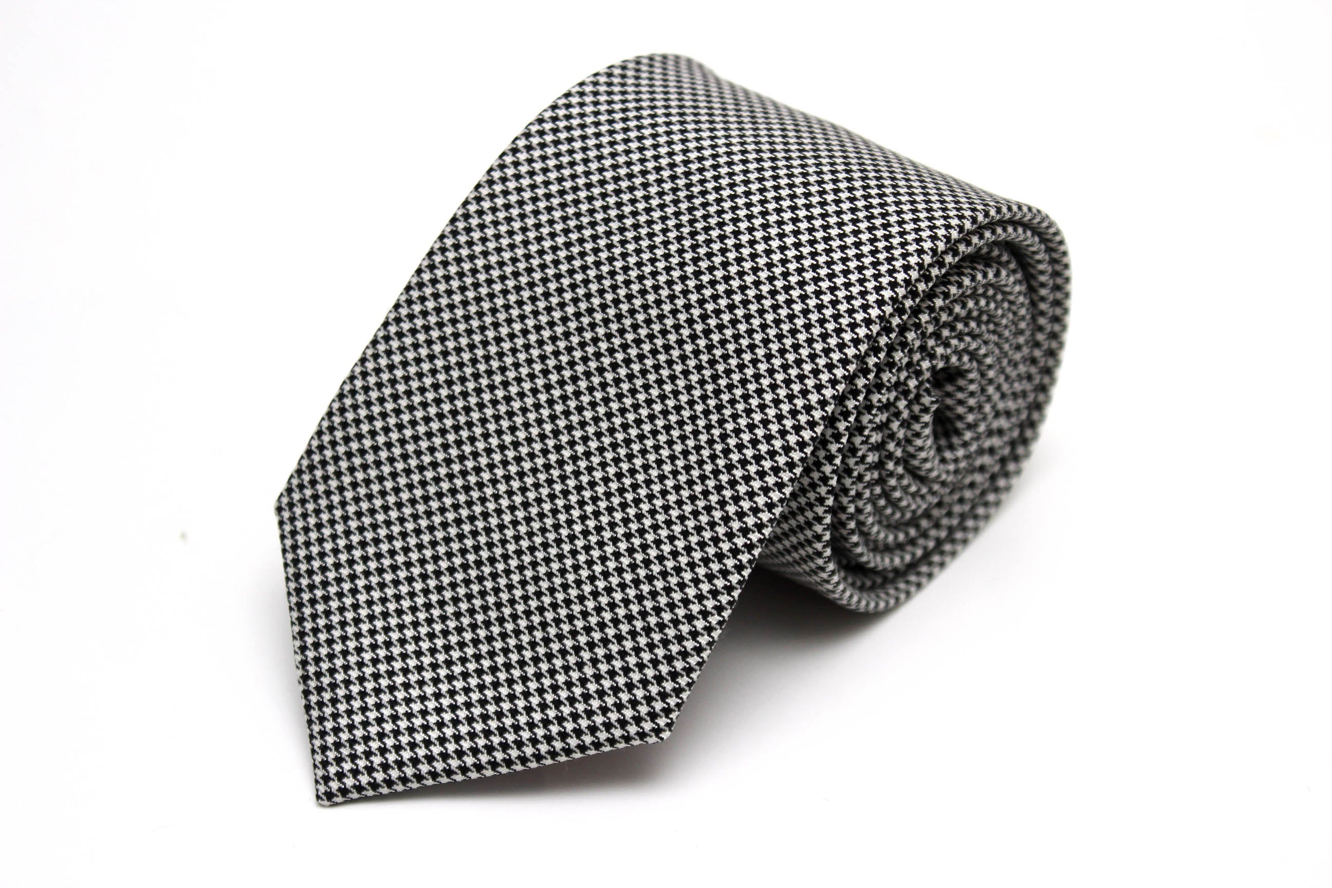Black Houndstooth Wool Necktie