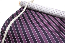 Load image into Gallery viewer, Navy Purple Diagonal Stripe Silk Fabric
