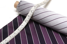 Load image into Gallery viewer, Navy Purple Diagonal Stripe Silk Fabric
