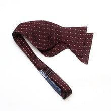 Load image into Gallery viewer, Big Butterfly Maroon Striped Green Polka Dot Silk Bow Tie
