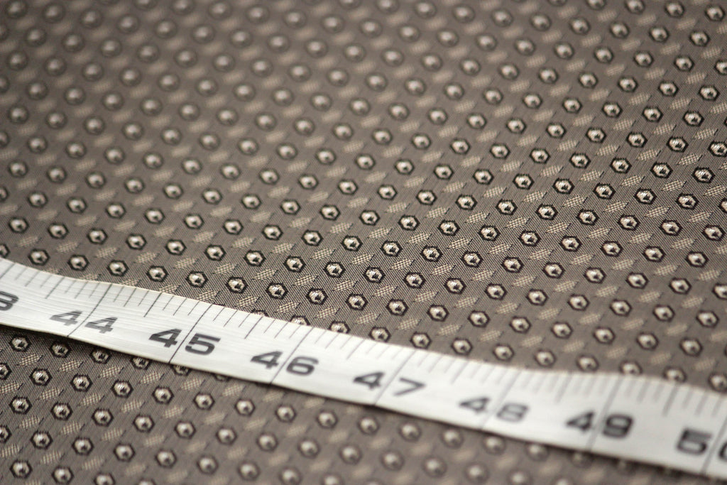 Grey Ornament Silk Fabric 42" width