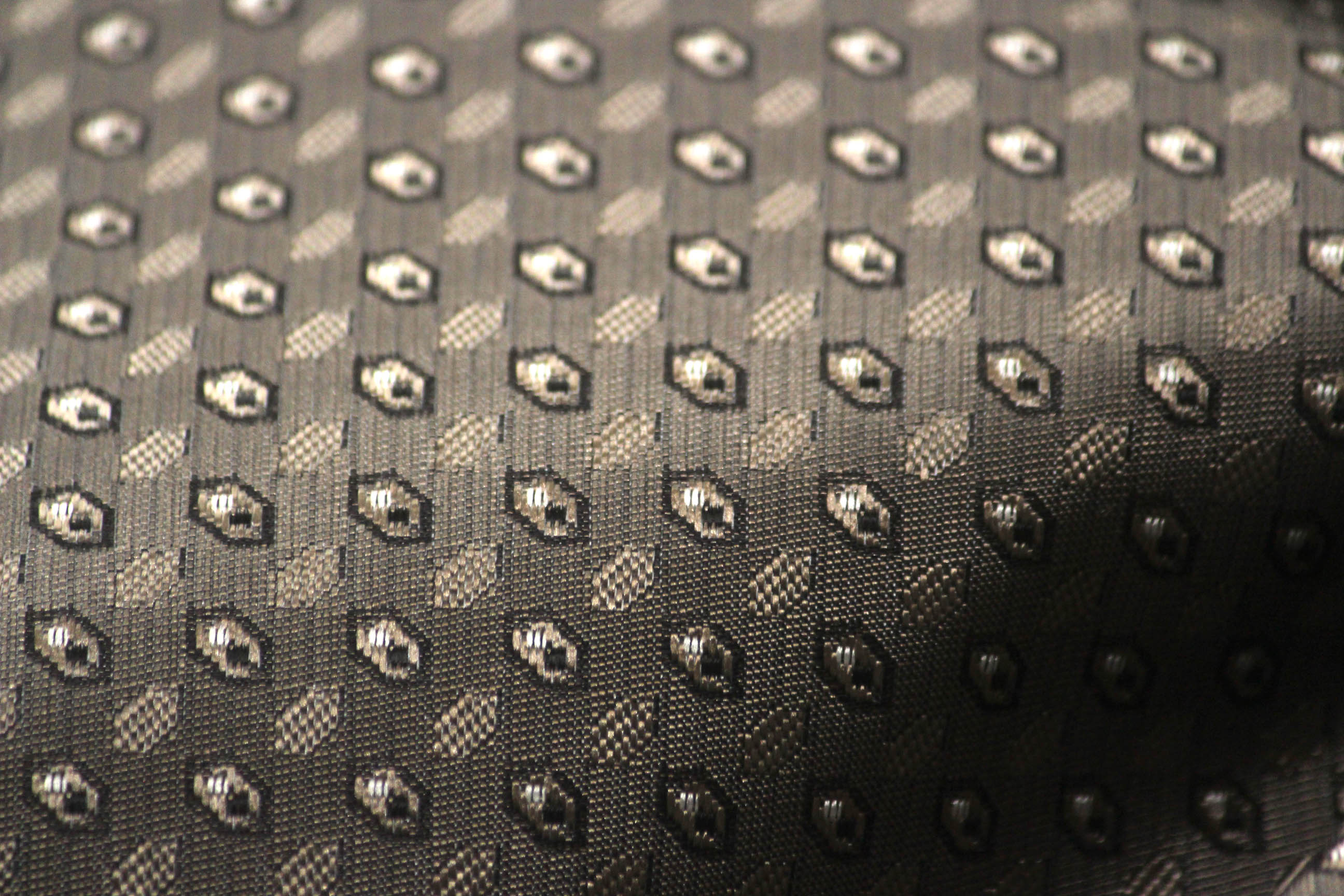 Grey Ornament Silk Fabric 42" width