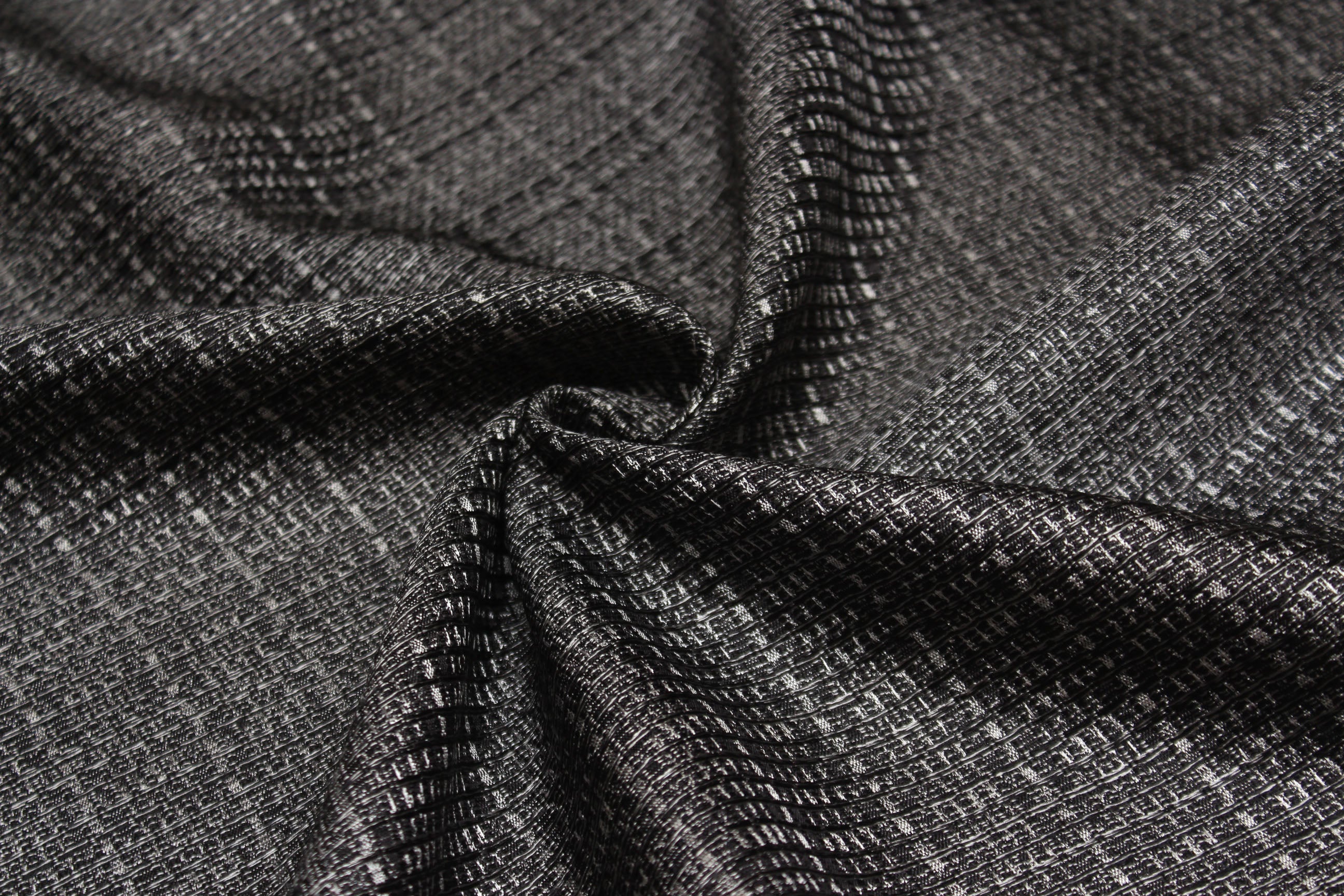 Grey Woven Silk Fabric