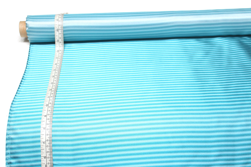 Turquoise Stripe Silk Fabric