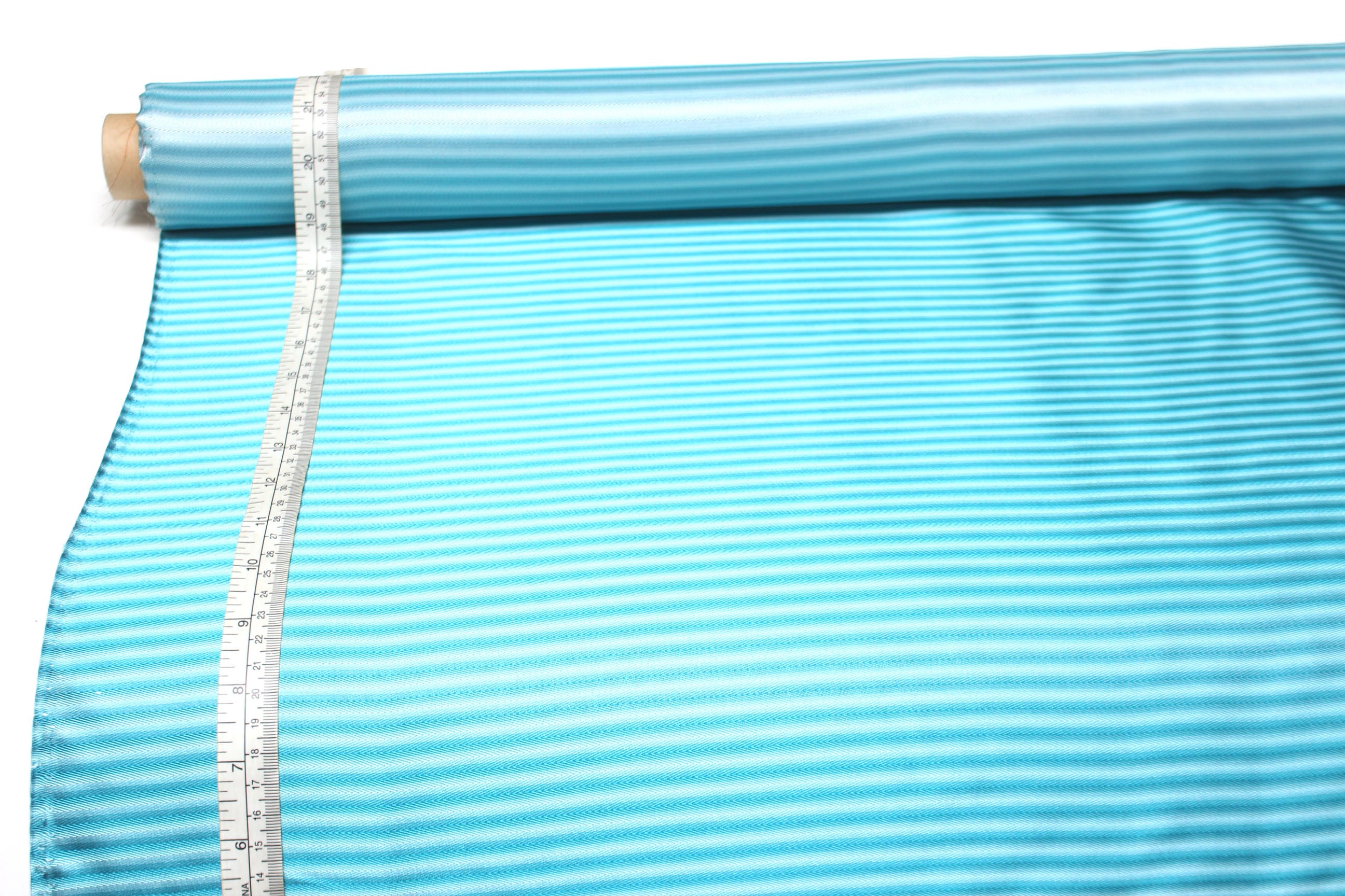 Turquoise Stripe Silk Fabric