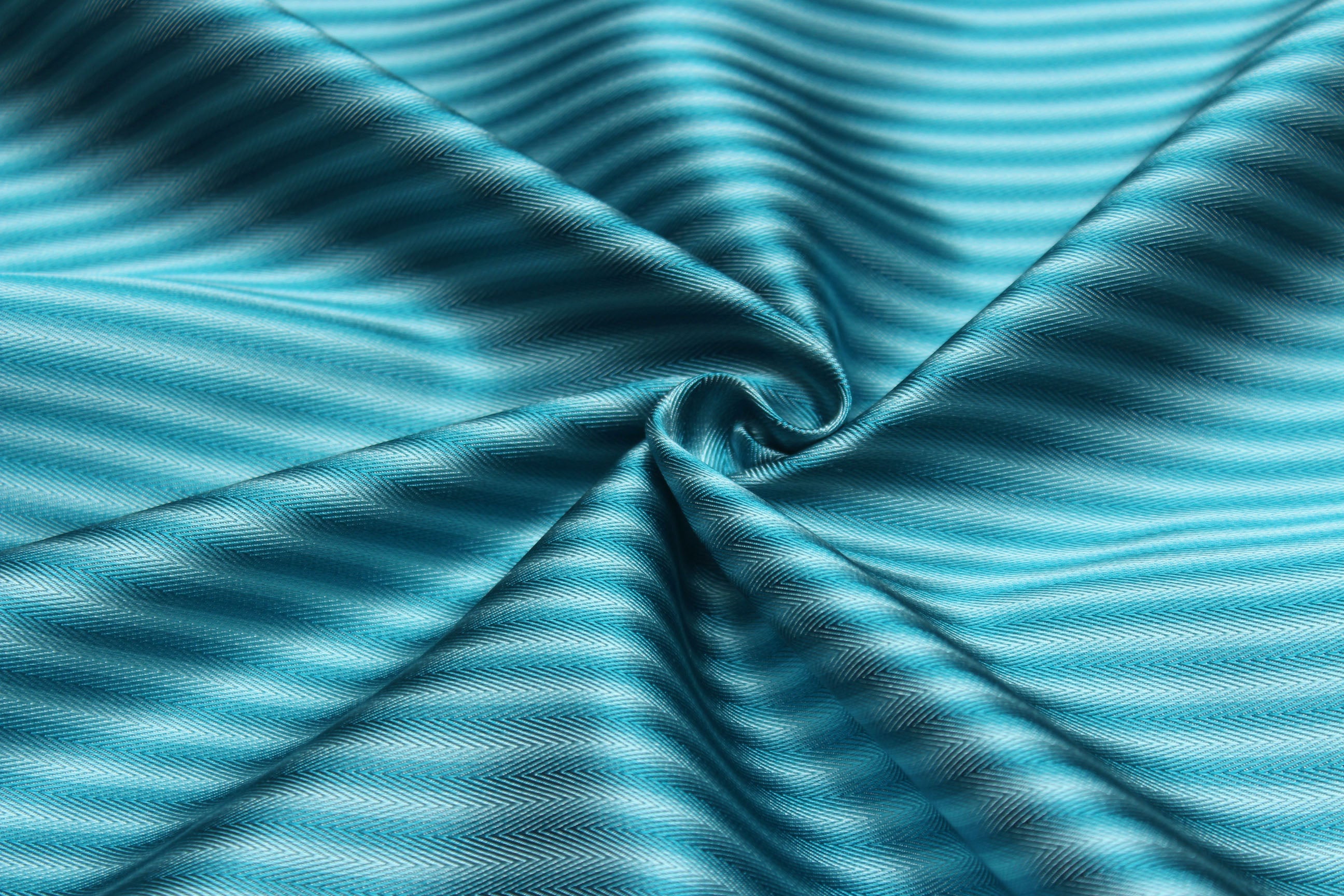 Turquoise Stripe Silk Fabric