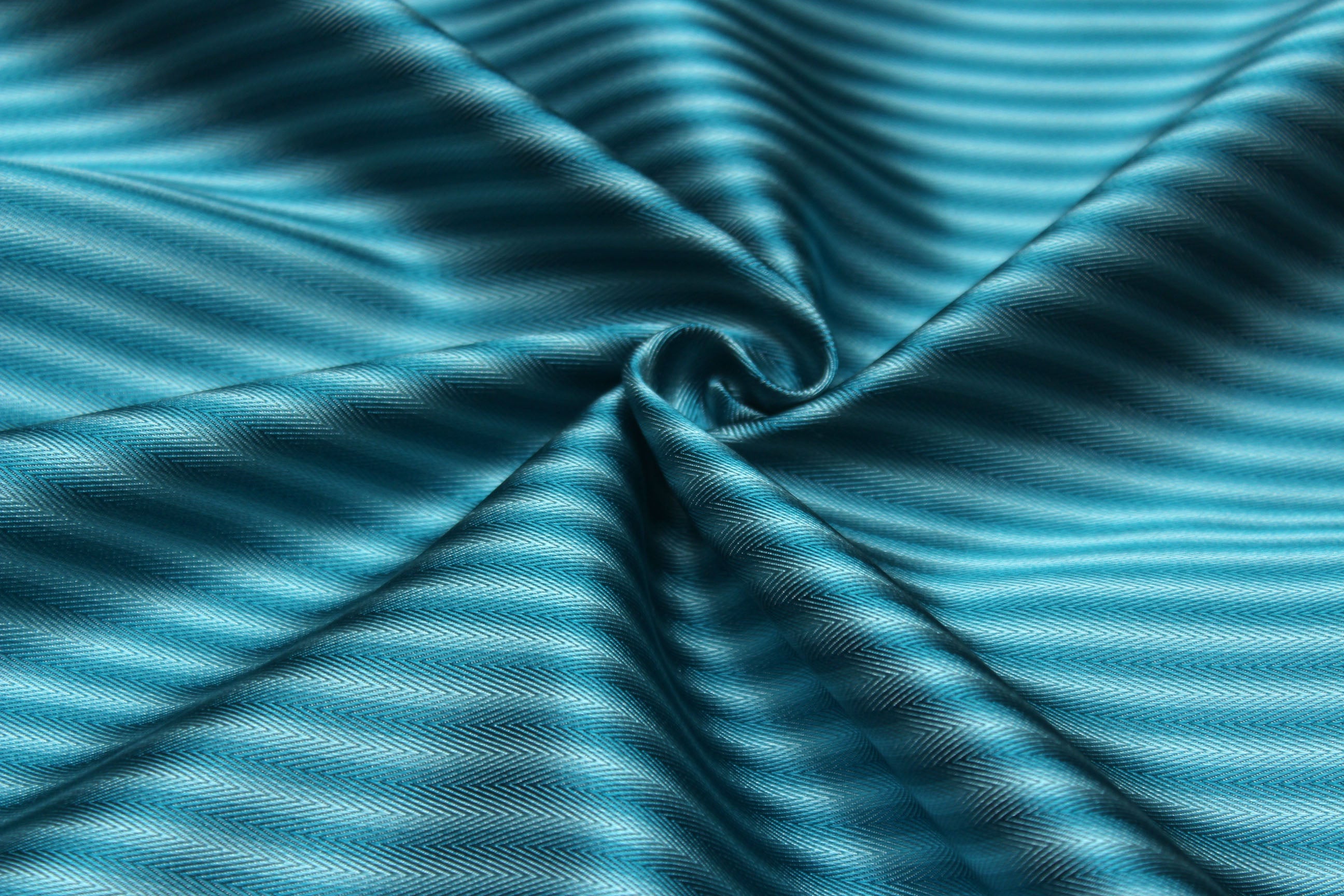 Turquoise Stripe Silk Fabric