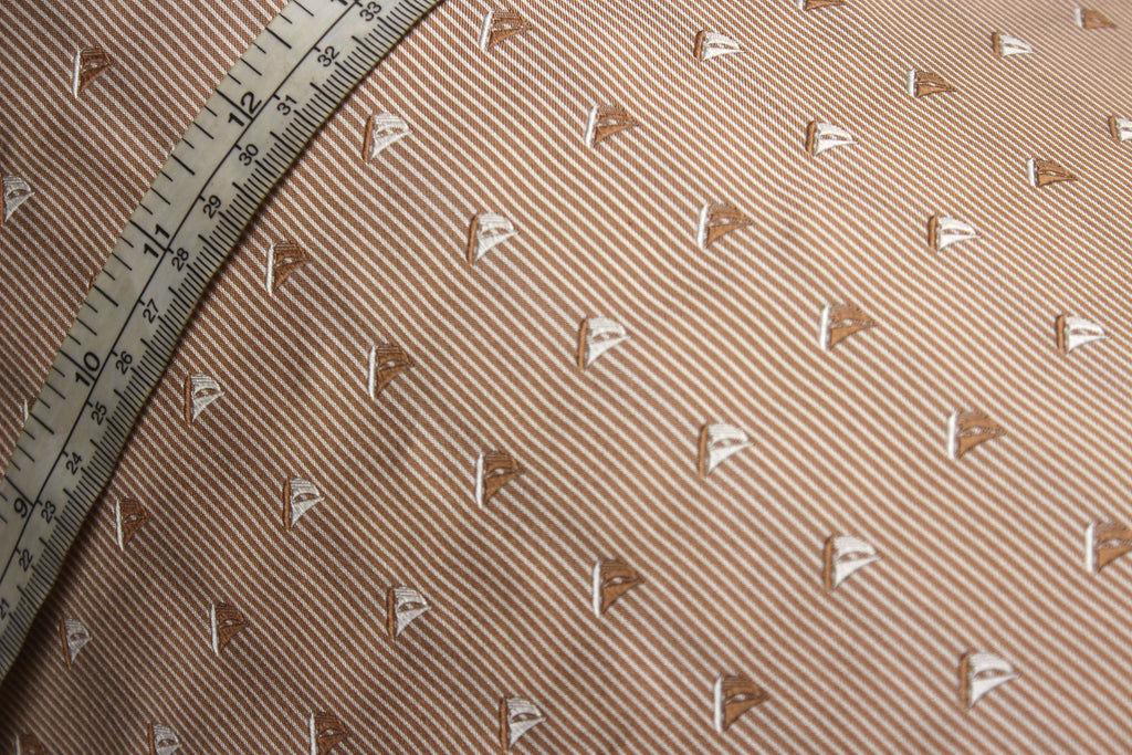 Beige Sailboat Stripe Silk Fabric