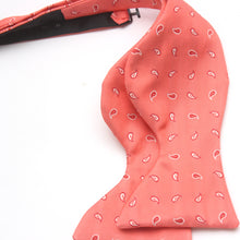 Load image into Gallery viewer, Big Butterfly Bow tie in Coral Paisley Silk
