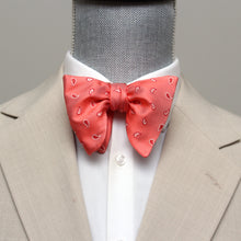 Load image into Gallery viewer, Big Butterfly Bow tie in Coral Paisley Silk
