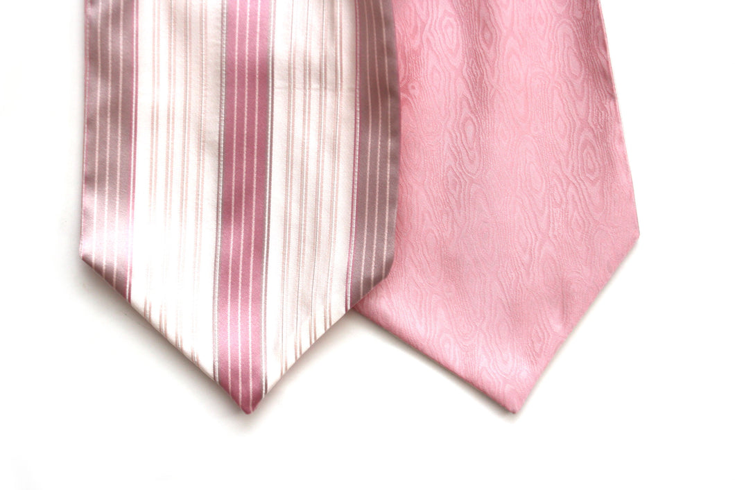 Pink Stripe Reversible Silk Ascot