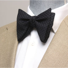 Load image into Gallery viewer, Big Butterfly Black Plaid Silk Bow Tie

