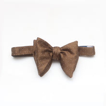 Load image into Gallery viewer, Big Butterfly Polka Dot Brown Silk Bow Tie
