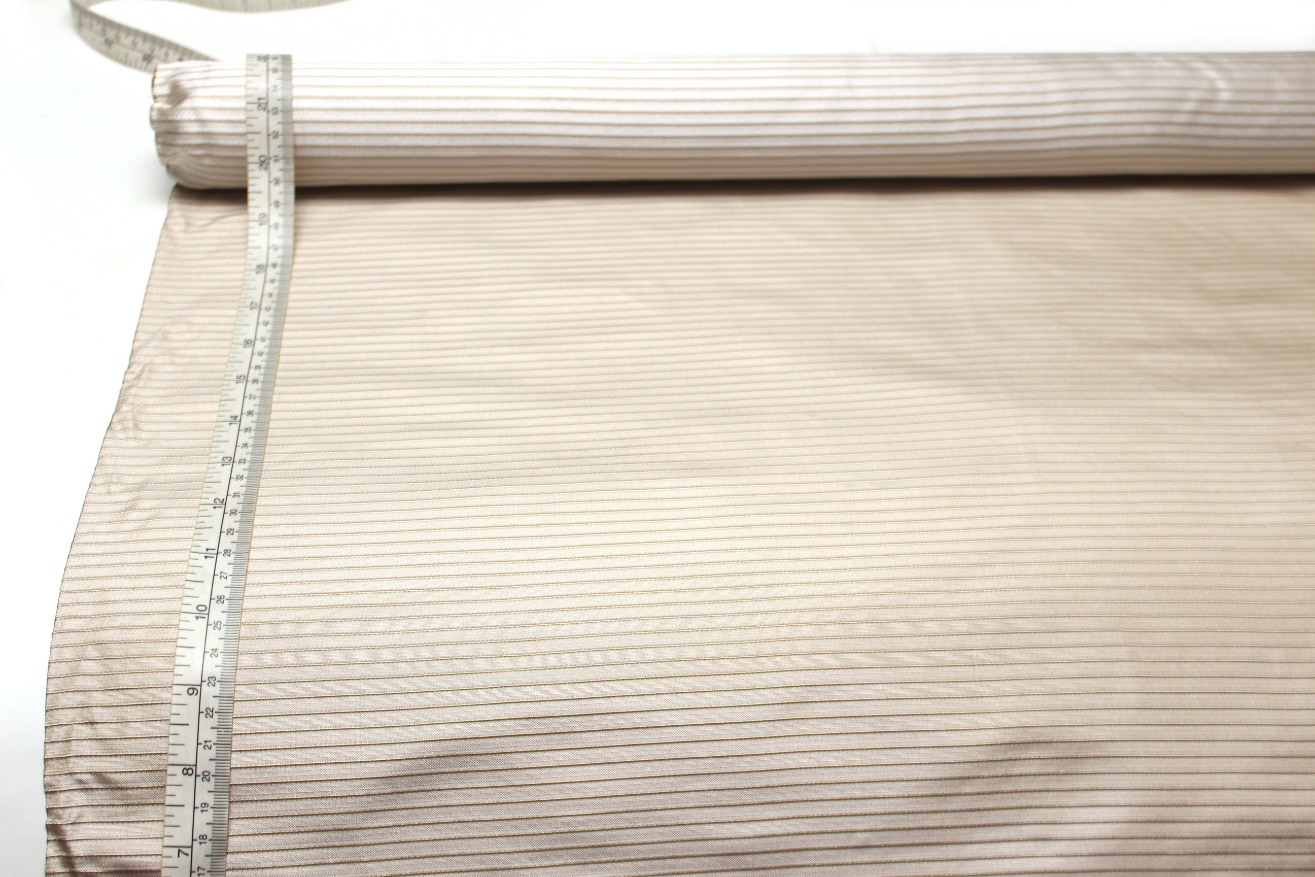Beige Stripe Silk Fabric