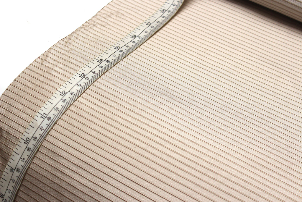 Beige Stripe Silk Fabric