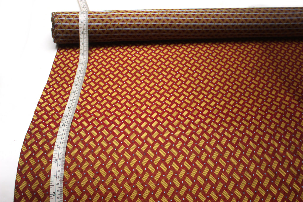 Red Gold ornament Silk Fabric