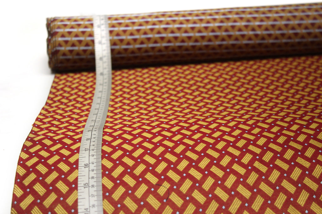 Red Gold ornament Silk Fabric