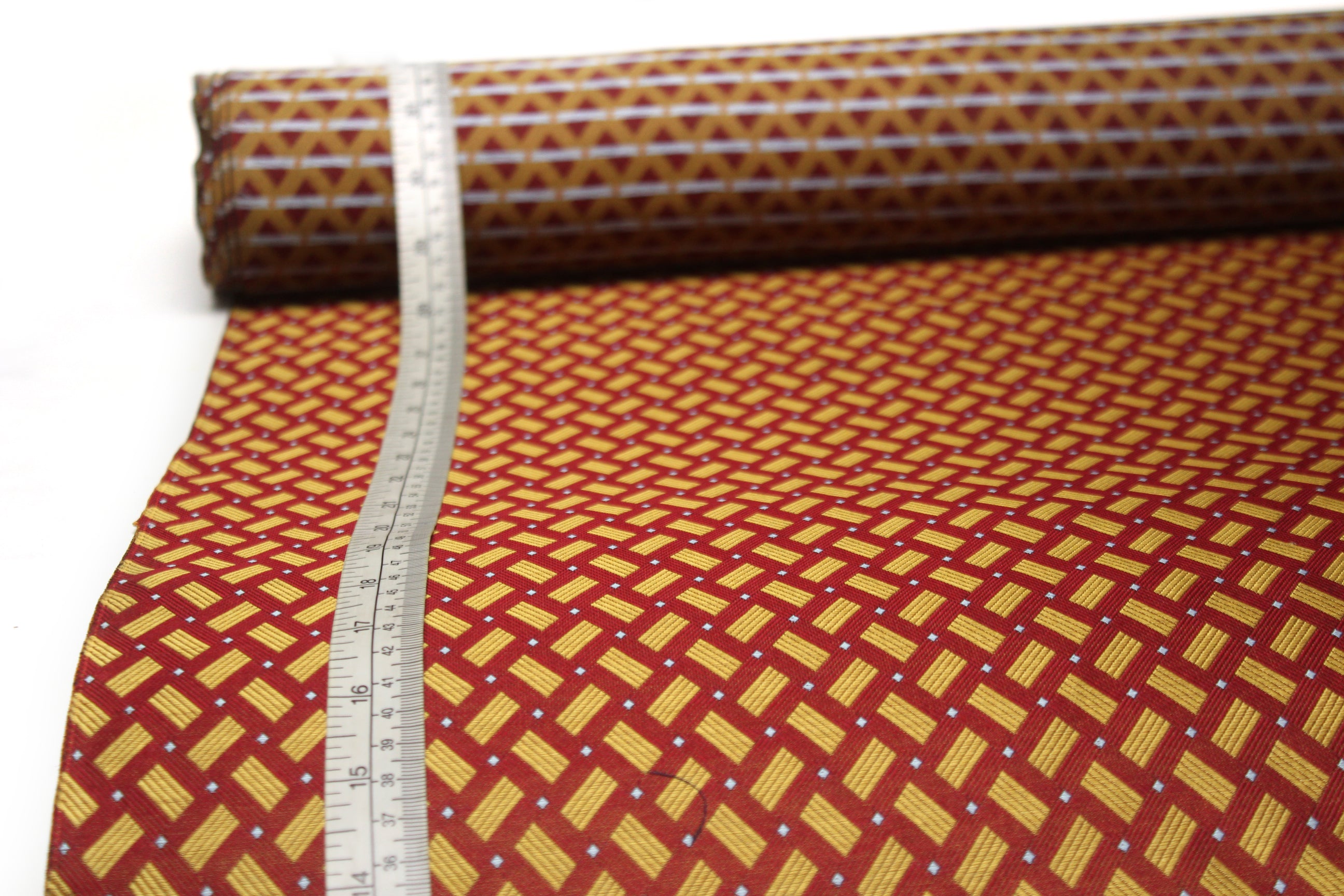 Red Gold ornament Silk Fabric