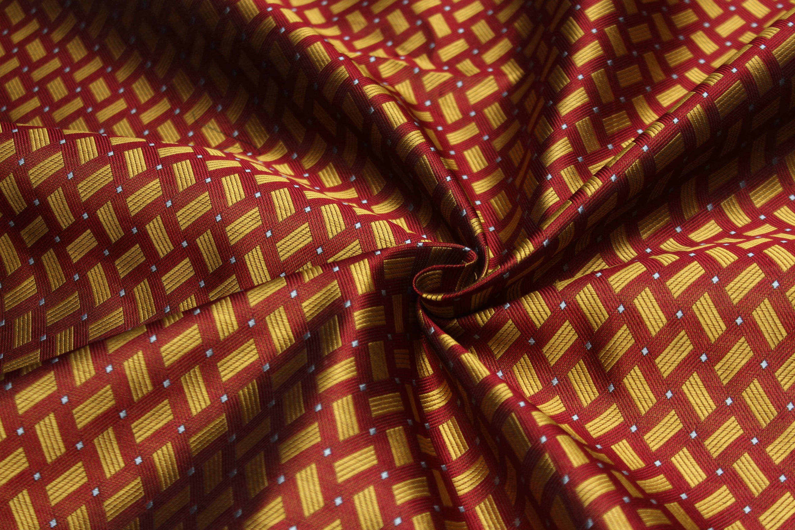 Red Gold ornament Silk Fabric