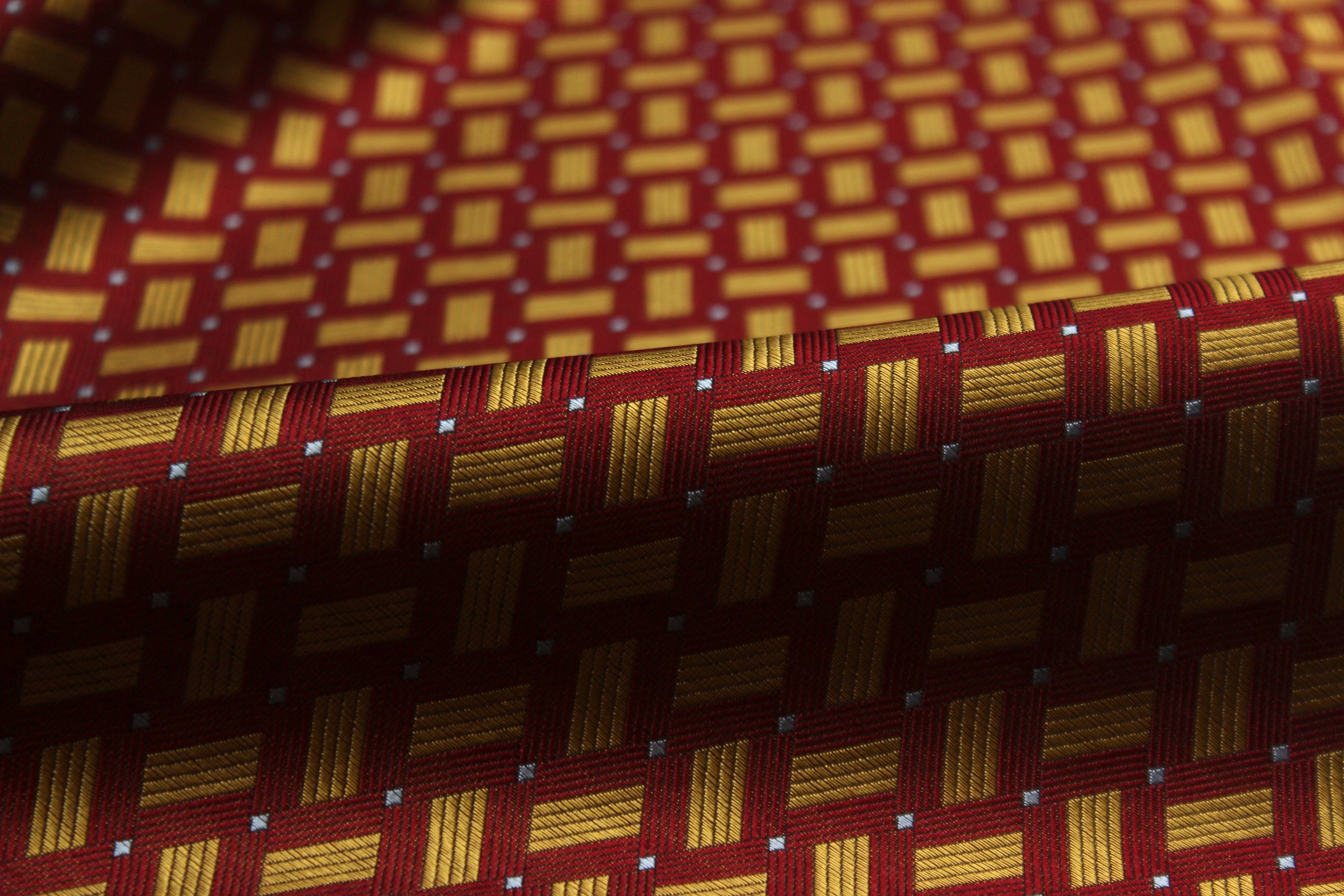 Red Gold ornament Silk Fabric