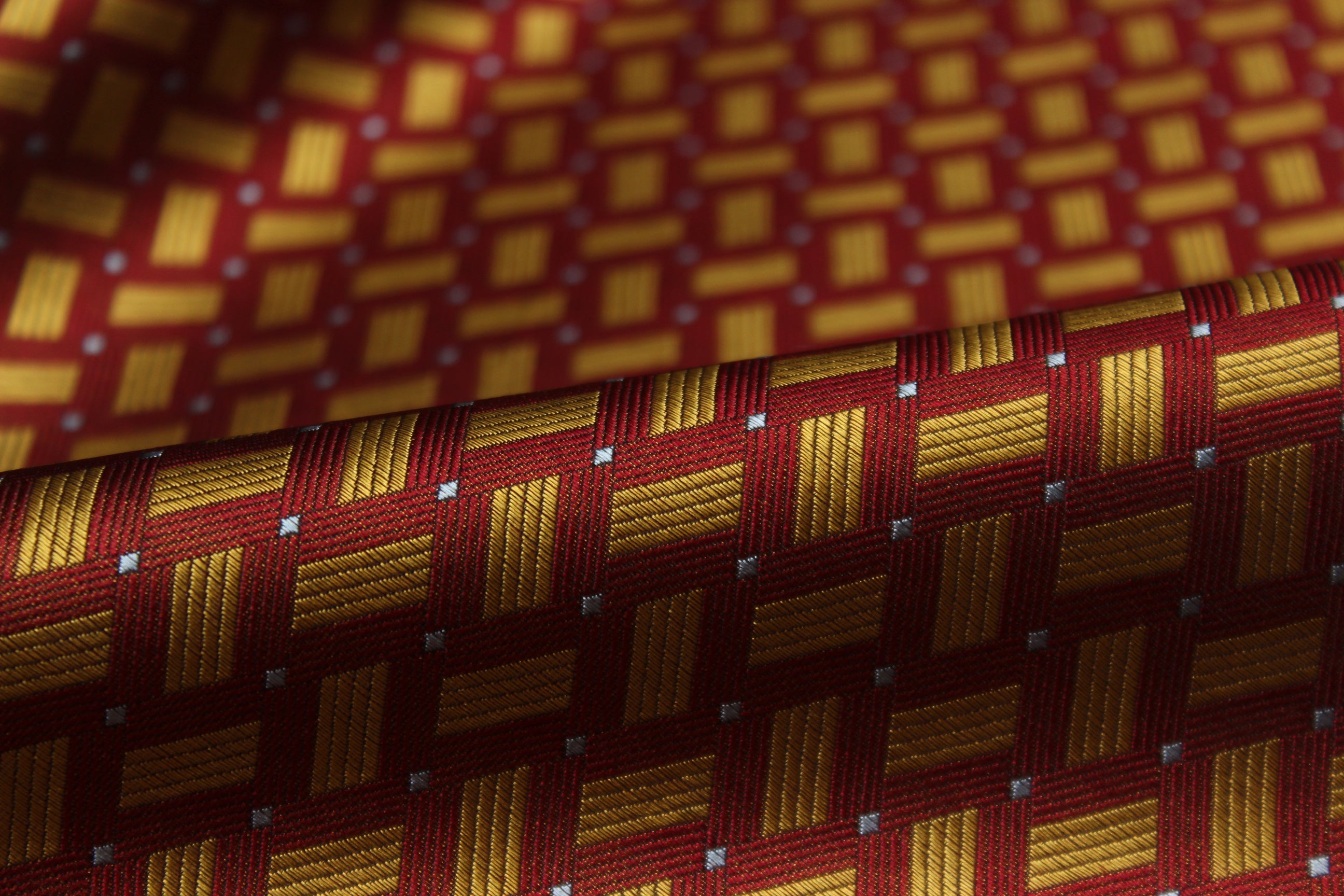 Red Gold ornament Silk Fabric