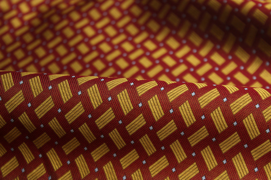 Red Gold ornament Silk Fabric