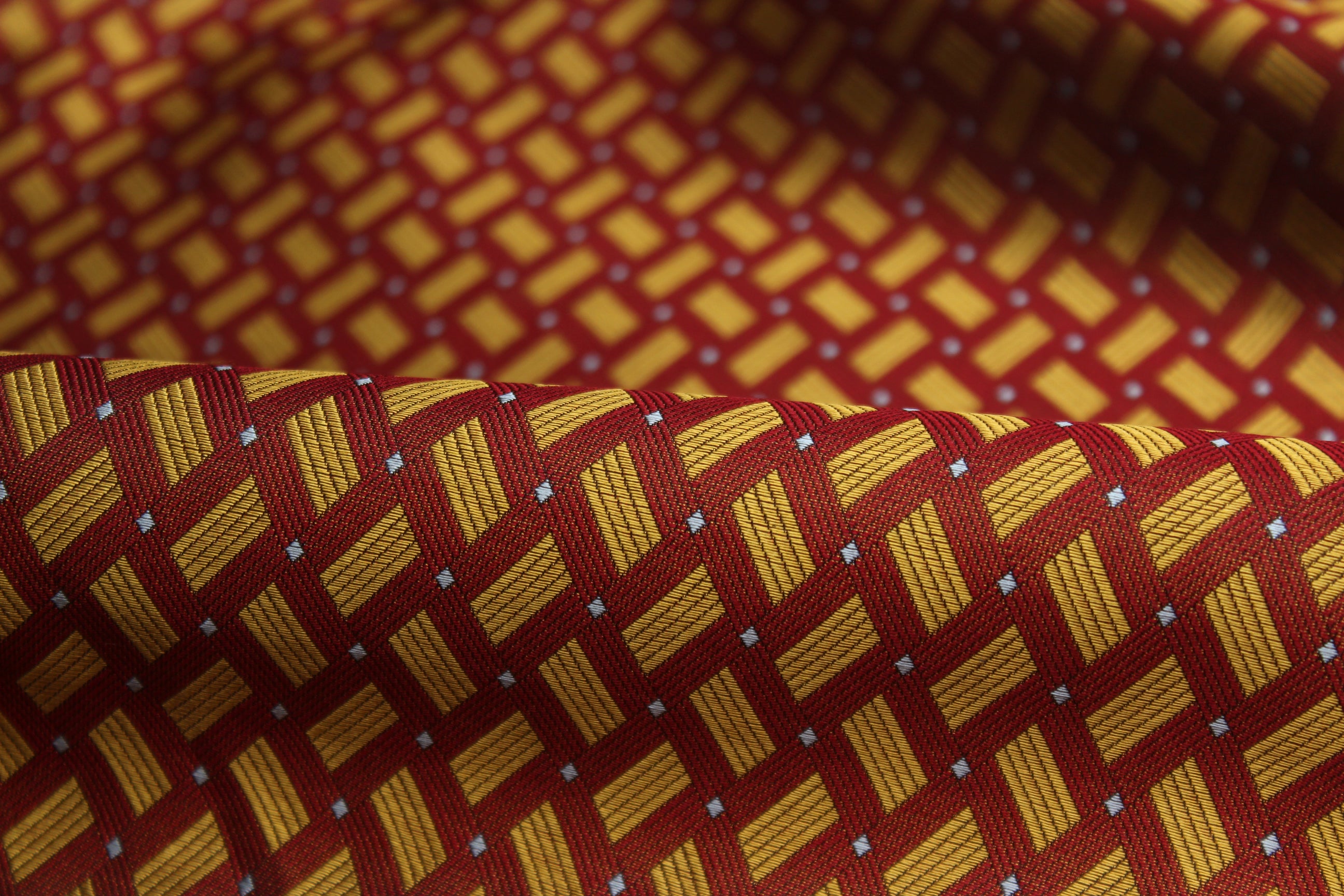 Red Gold ornament Silk Fabric