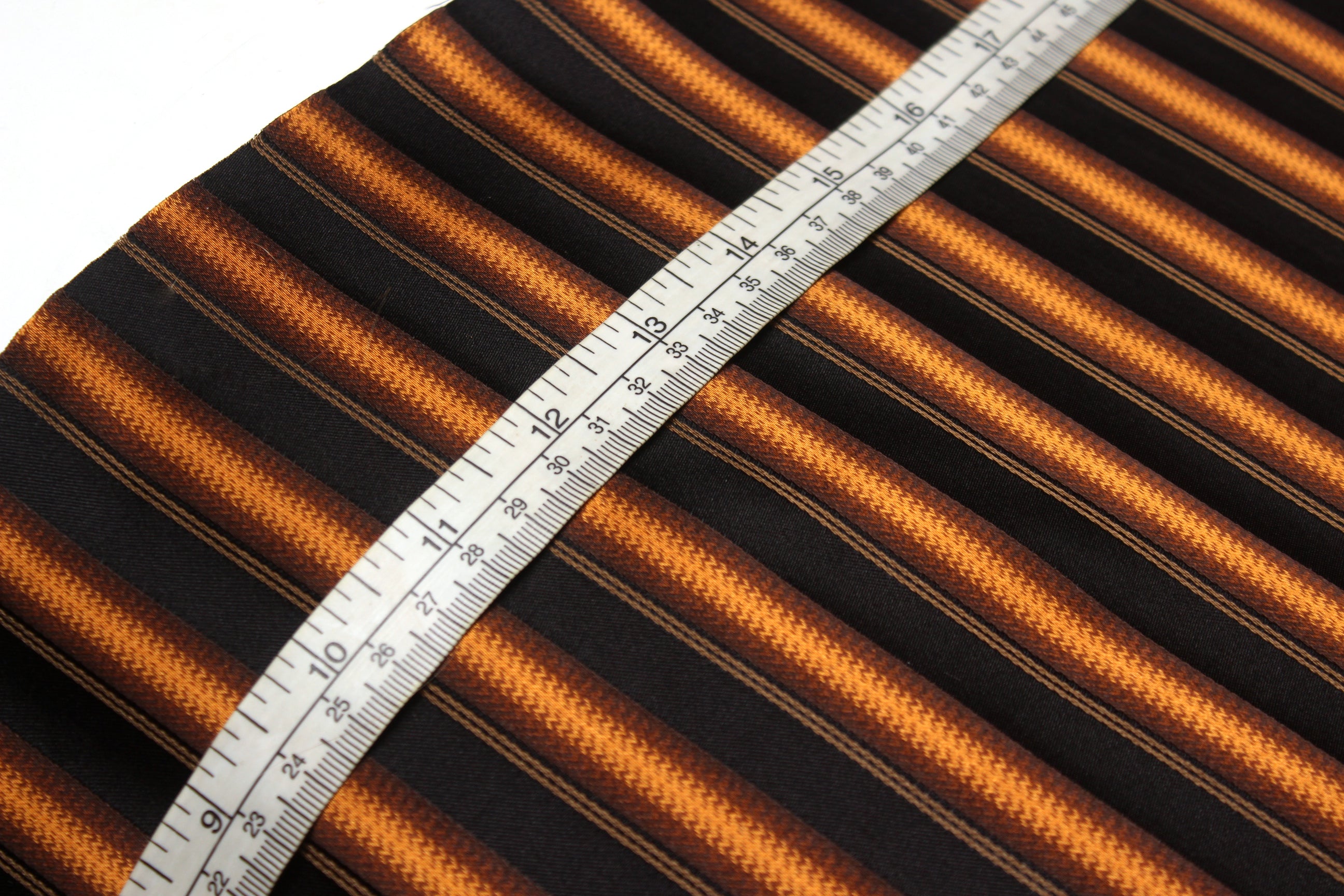 Black Orange Stripe Silk Fabric