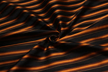 Load image into Gallery viewer, Black Orange Stripe Silk Fabric
