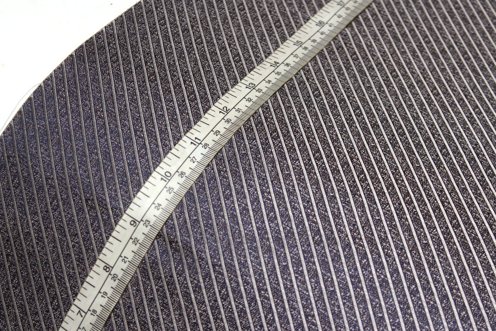 Grey Diagonal Stripe Silk Fabric