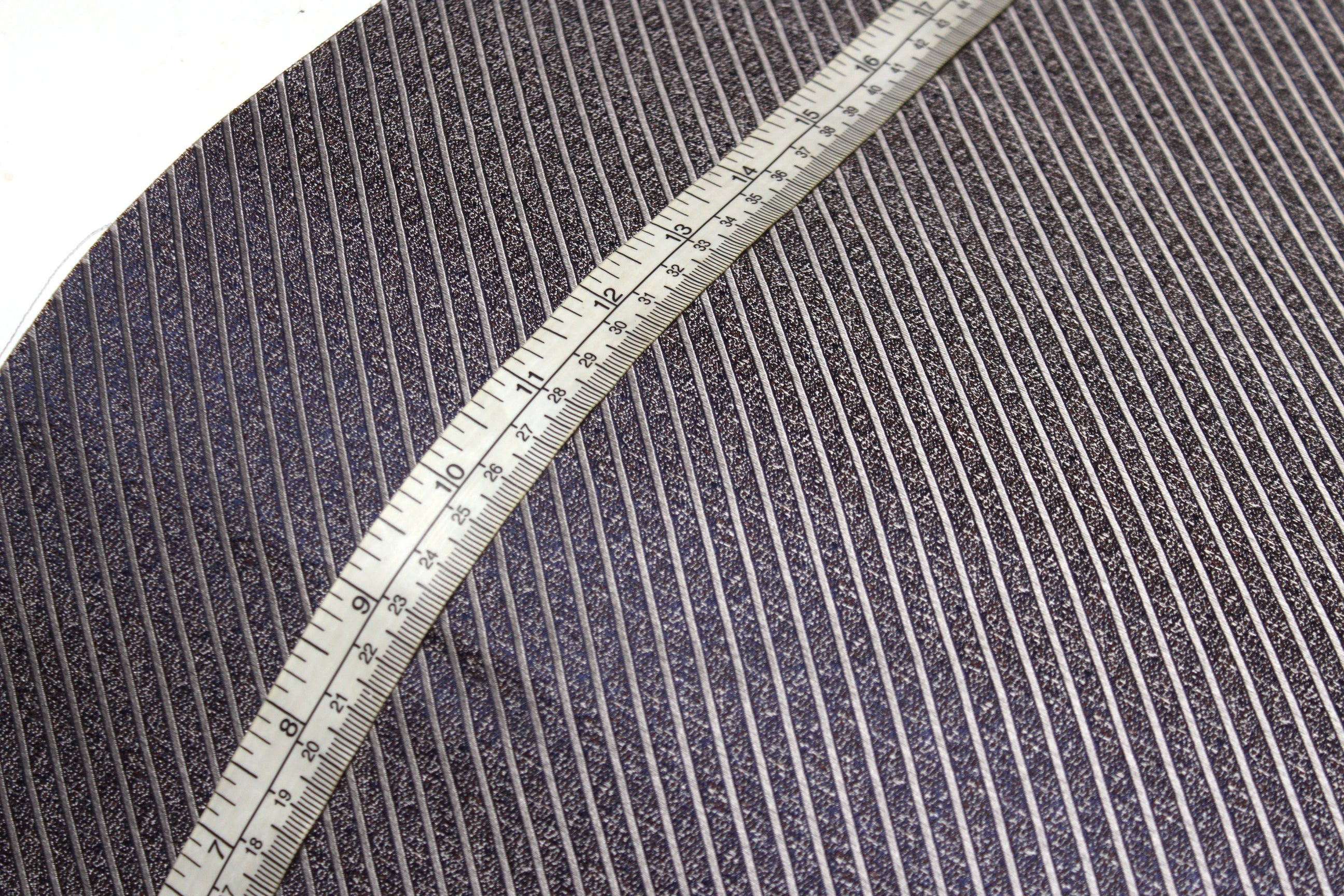 Grey Diagonal Stripe Silk Fabric