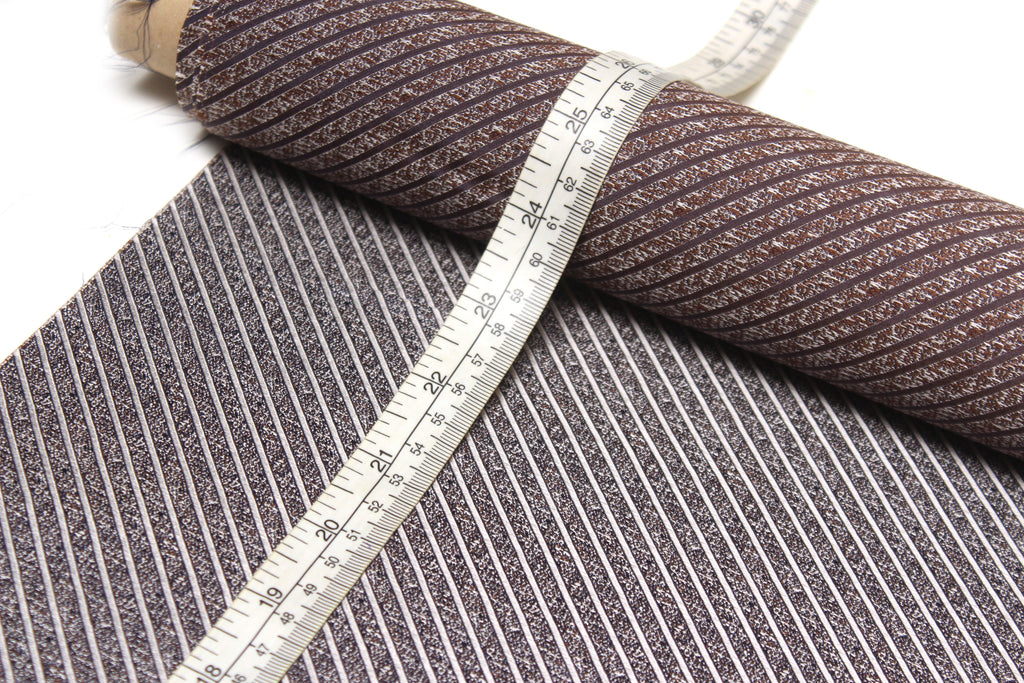 Grey Diagonal Stripe Silk Fabric