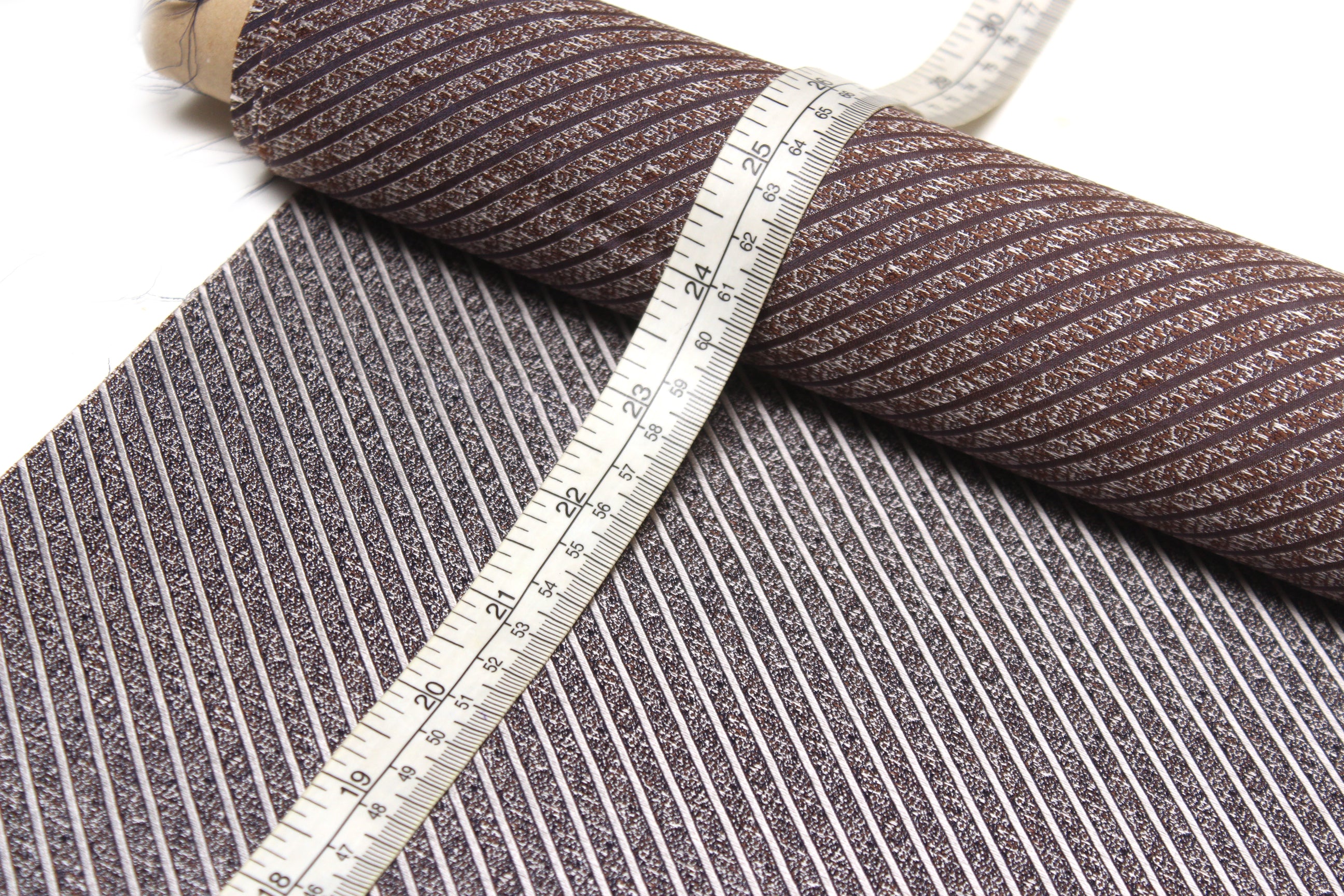 Grey Diagonal Stripe Silk Fabric